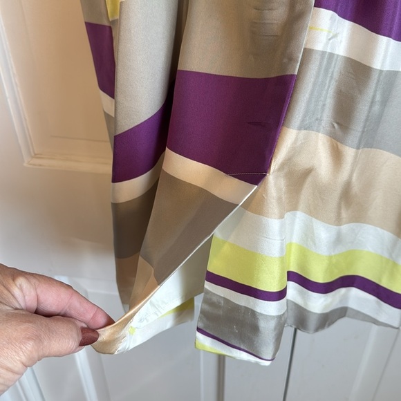 Beautiful Banana Republic Women’s Strapless Silk Dress Size 14 colorful stripes! - Picture 7 of 15